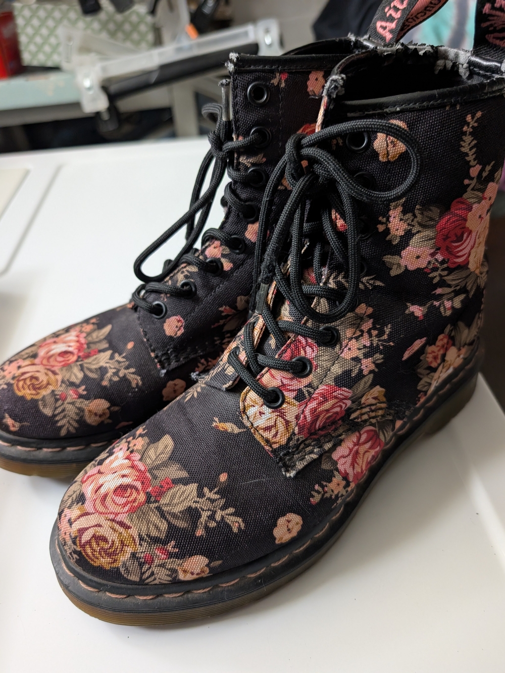 Dr Martens Victorian Floral Print Canvas Boots - Picture 2 of 5